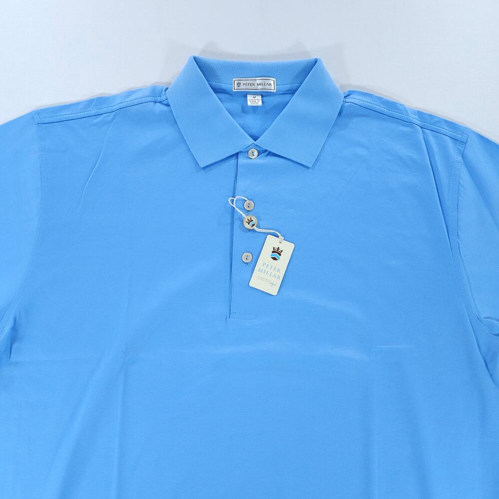 NWT Peter Millar M Golf Polo Alpine Blue Cancer Research Institute Embroidered - Picture 7 of 16